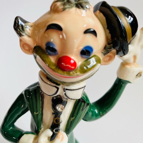 Vintage 1960’s Clown Hobo with Rhinestones Tie Tipping Hat Figurine Japan - Picture 5 of 9